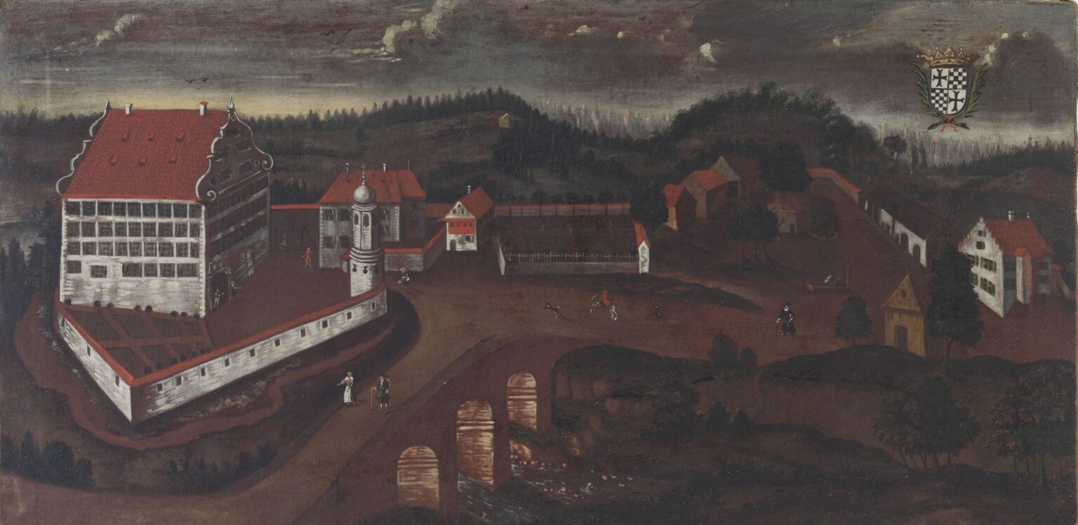 Schloss Achberg, älteste Ansicht, Gemälde um 1700