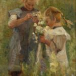 Emma Joos, Zwei Kinder mit Blumen, undat. Kunstmuseum Stuttgart