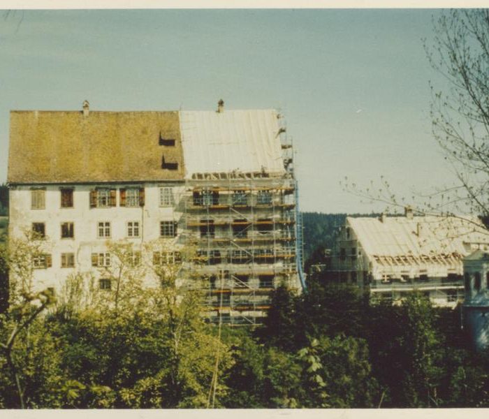 Schloss Achberg, Historische Postkarte, Mustersanierung
